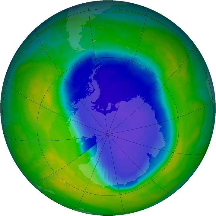 Antarctic ozone map for 16 November 1993